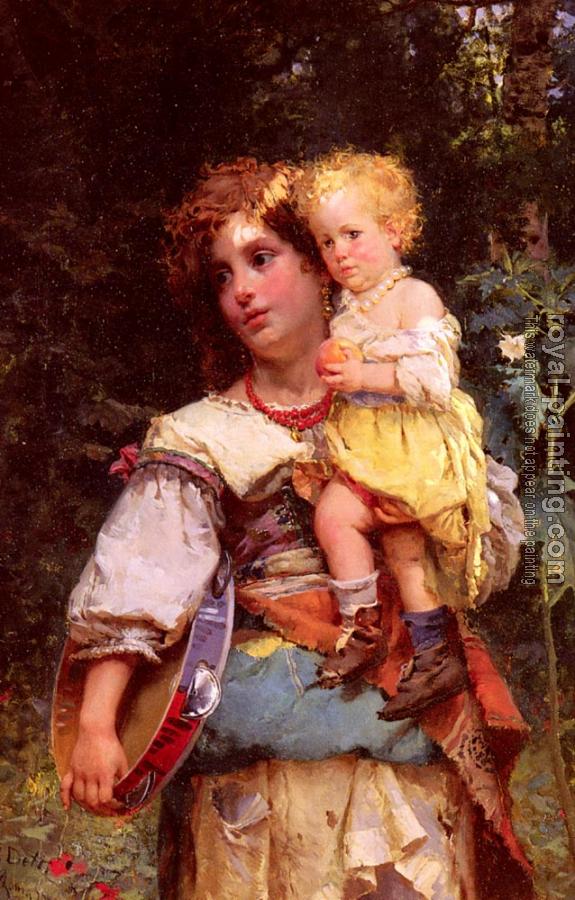 Cesare-Auguste Detti : Gypsy Woman and Child